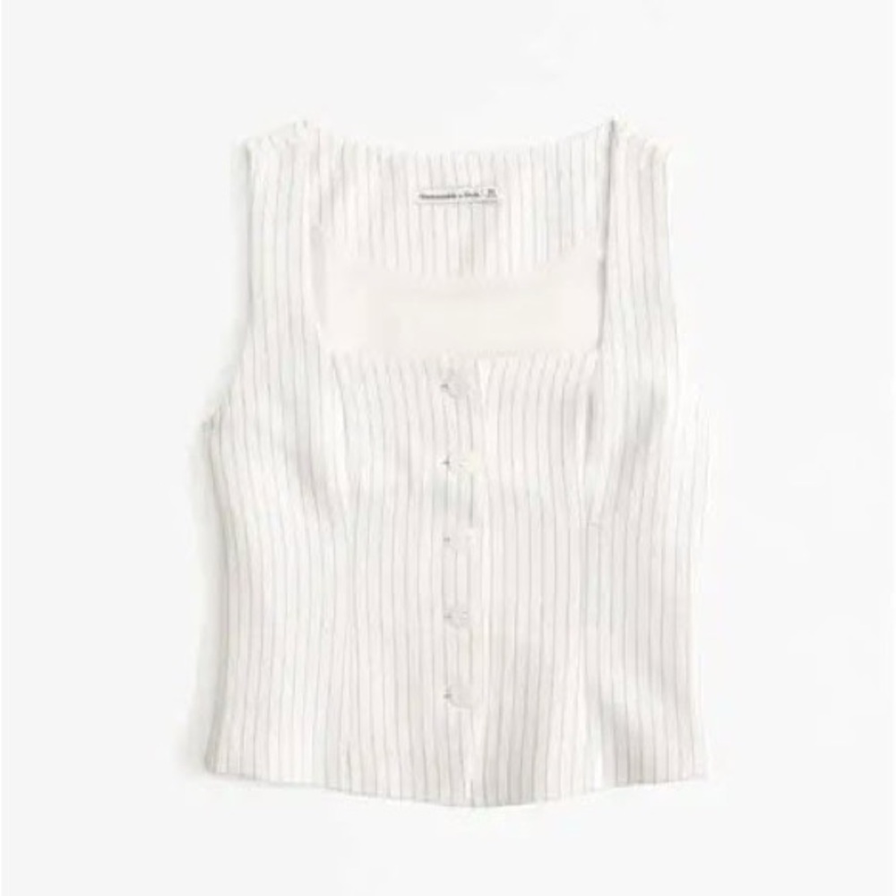 White Striped Vest Top